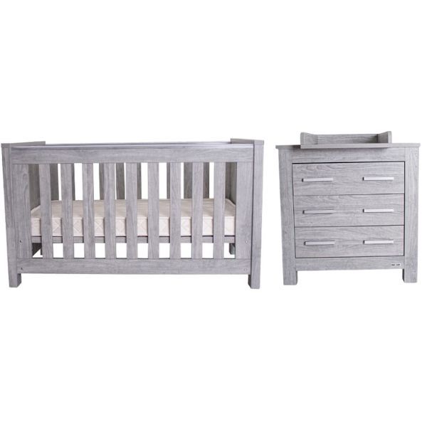Love n Care Bordeaux Cot + Bordeaux Chest Grey Vintage + Mattress
