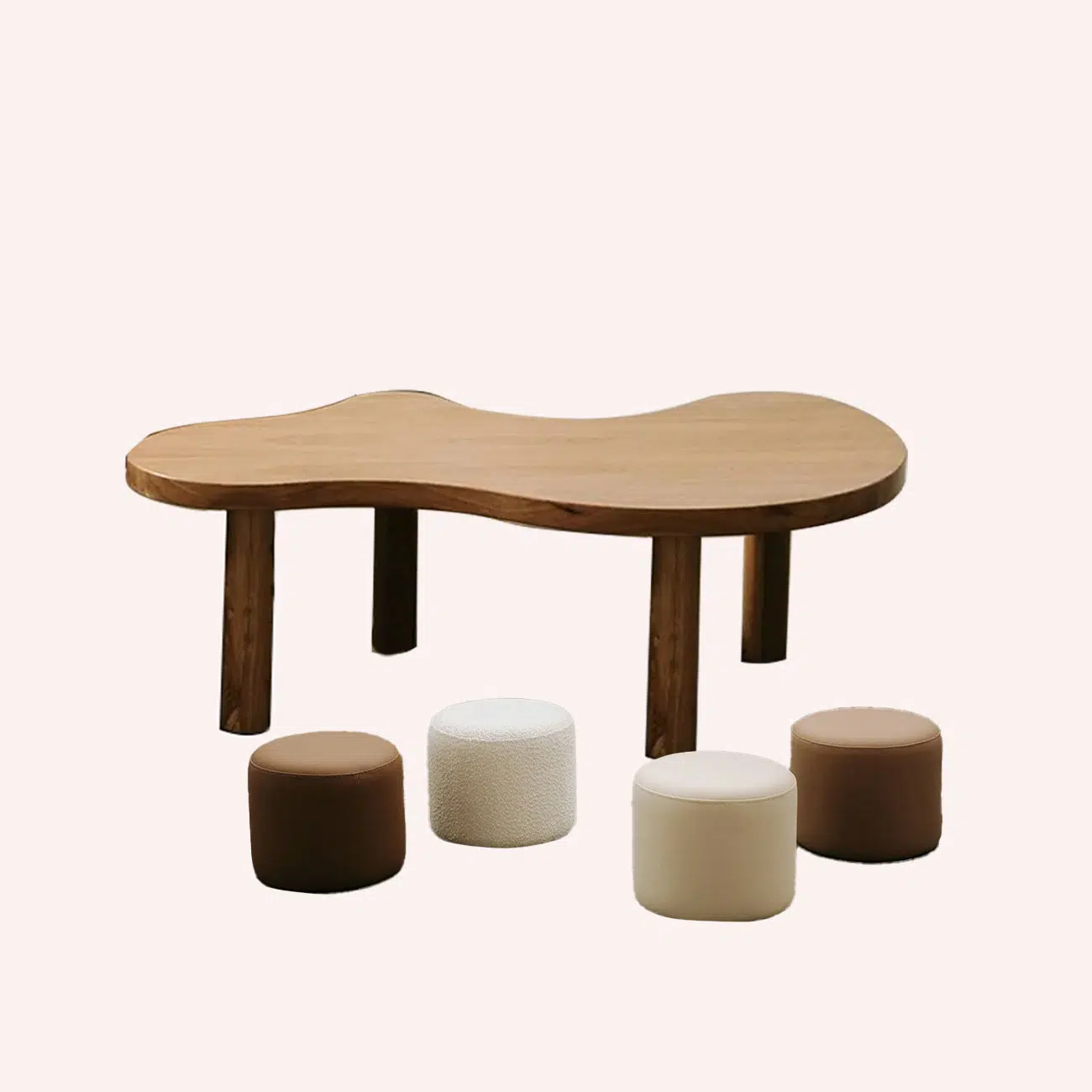 Leon Activity Table & Remi Stool Package - Ivory, Ecru, Latte, Mocha