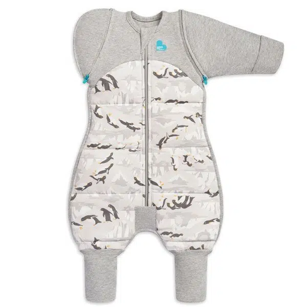 Love To Dream Swaddle UP Transition Suit Extra Warm Grey Penguin Parade 3.5Tog Medium Kiindred