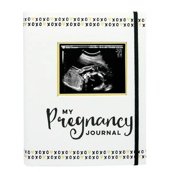 Pearhead Pregnancy Journal Black, White & Gold
