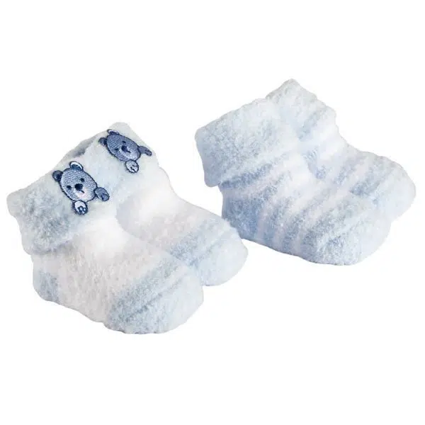 Playette Chenille Bootie Socks 2pk Blue