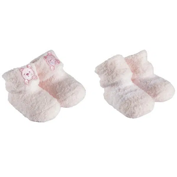 Playette Chenille Bootie Socks 2pk Pink