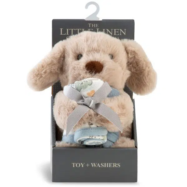 The Little Linen Company Plush Toy & Washers Barklife Dog