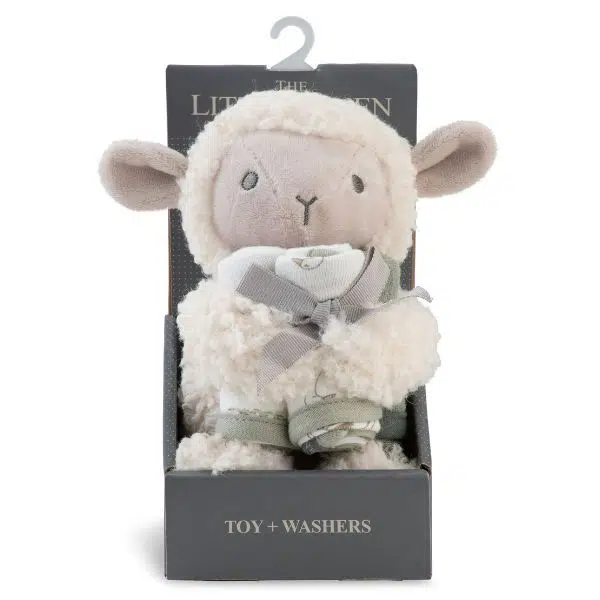 The Little Linen Company Plush Toy & Washers Farmyard Lamb