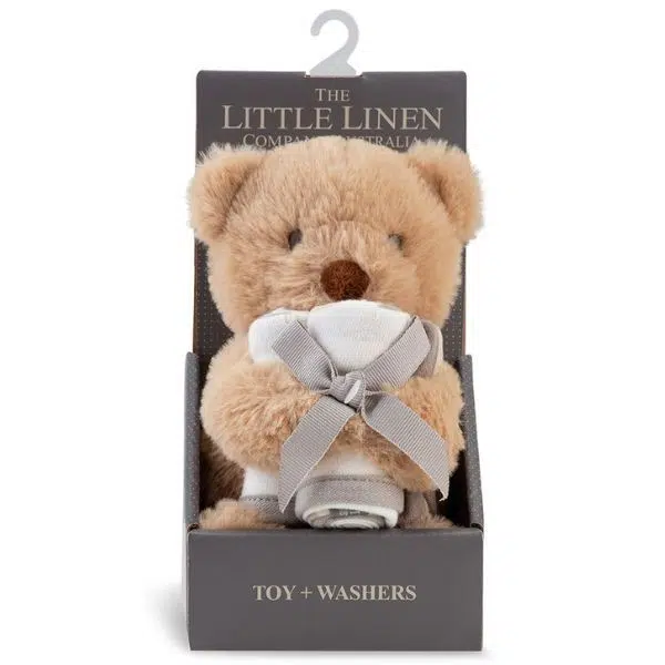 The Little Linen Company Plush Toy & Washers Nectar Bear