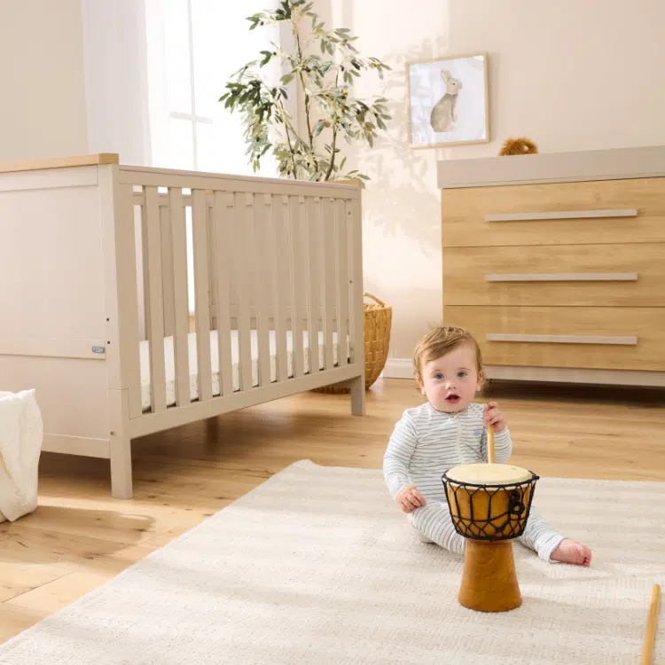 Misha Cot in Mushroom & Golden Oak