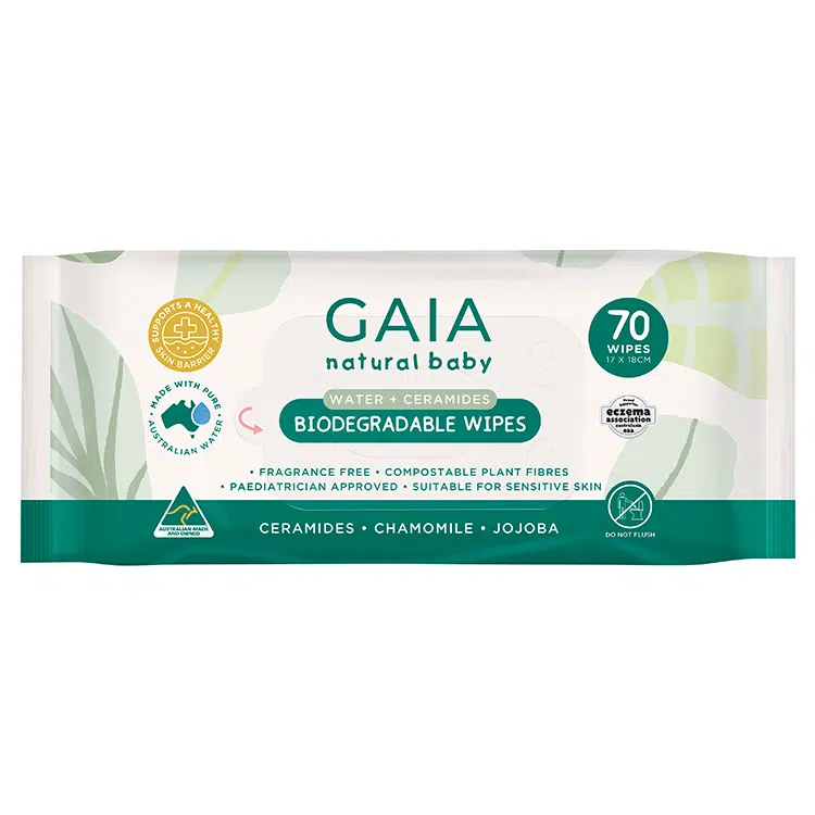 GAIA Natural Baby Biodegradable Water Wipes
