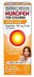 Nurofen for Children 3 months - 5 years Strawberry/Orange ibuprofen 100mg/5ml