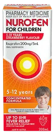 Nurofen for Children 5 years - 12 years Strawberry/Orange ibuprofen 200mg/5ml