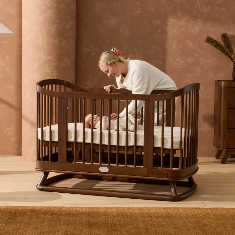 Luca Sustainable Timber Cot in Walnut