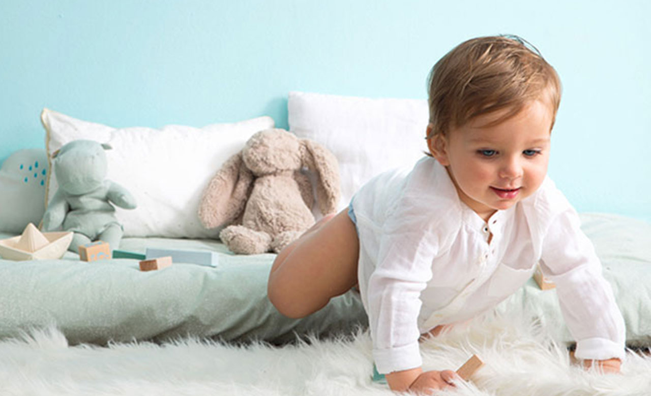 toddler crawling