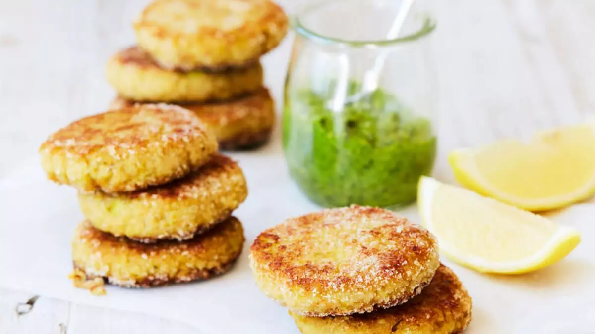 Salmon and millet rissoles
