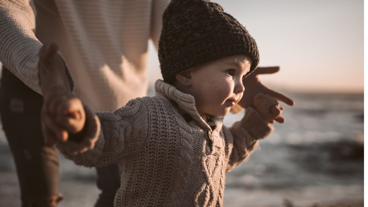 child wearing beanie