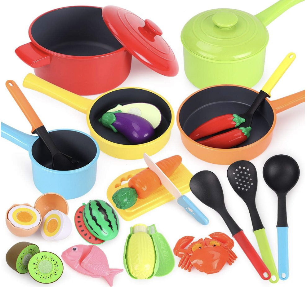 Remoking Kids Kitchen Pretend Play Cooking Playset  